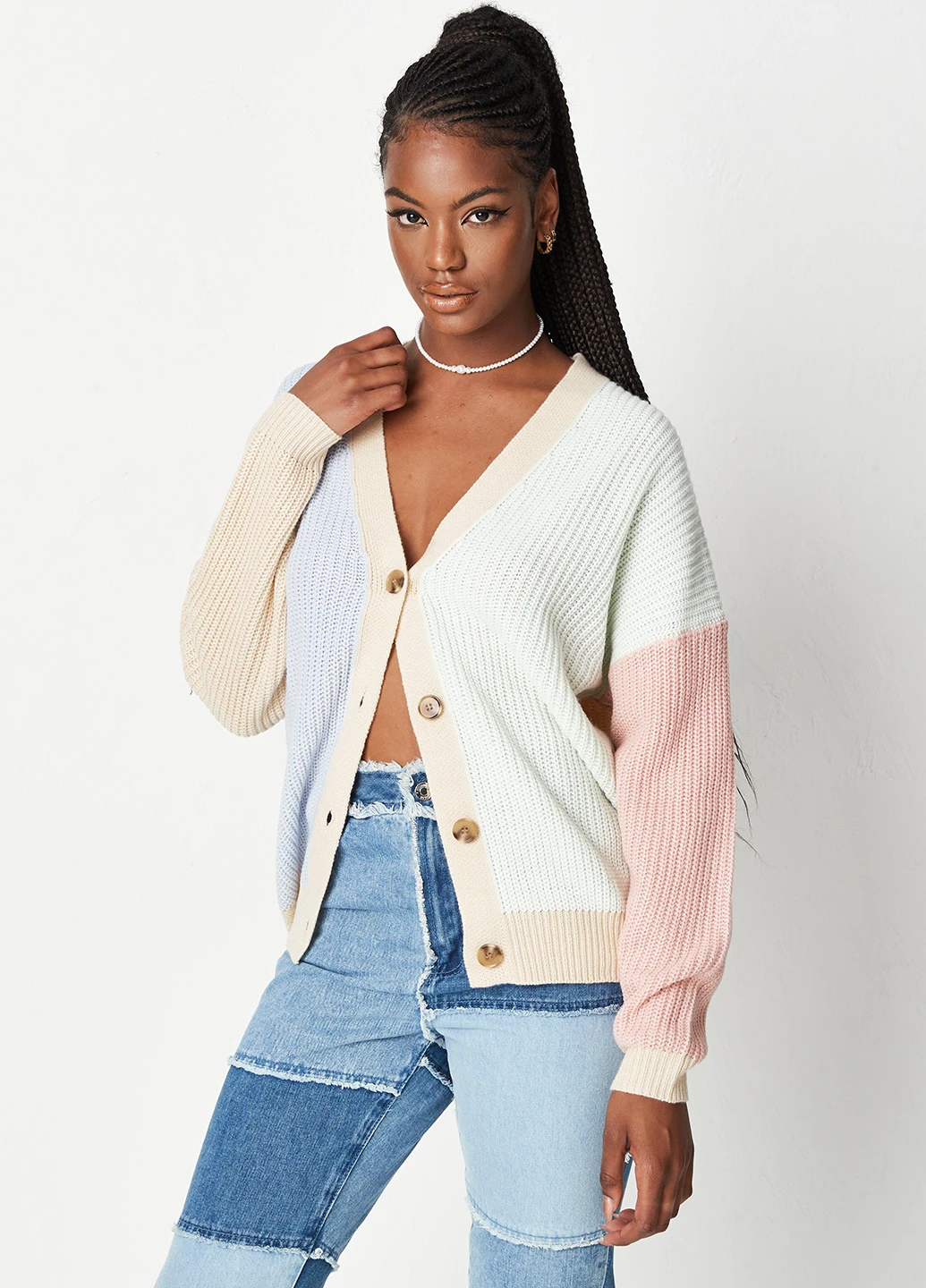 Разноцветный демисезонный кардиган Missguided