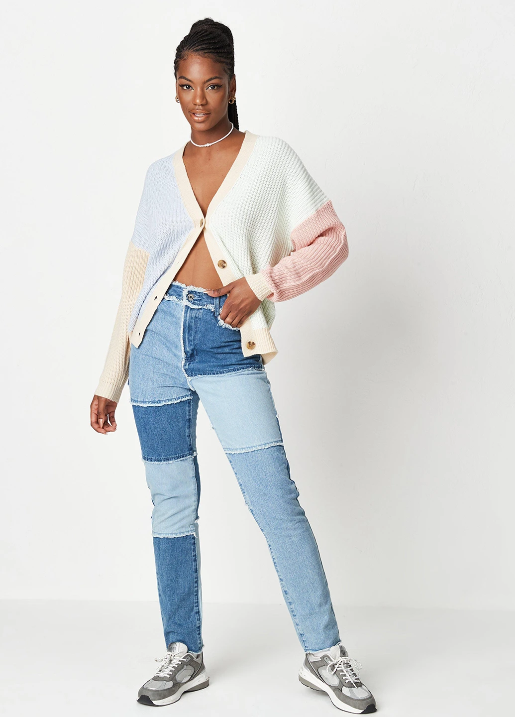 Разноцветный демисезонный кардиган Missguided