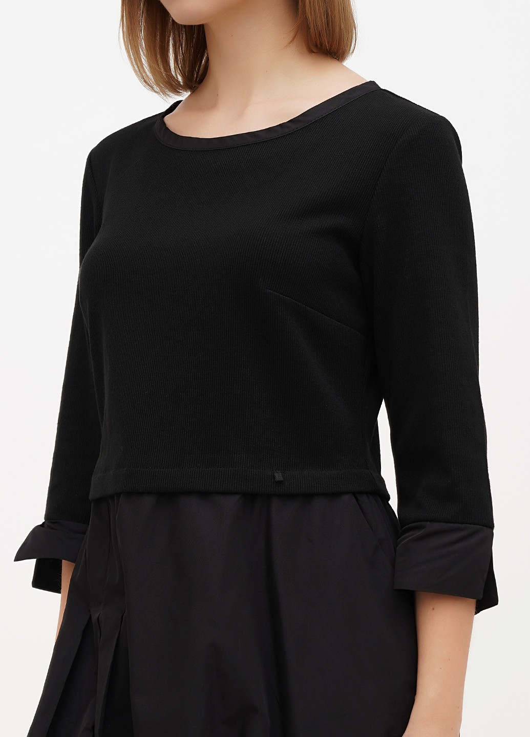 Чорна вечірня, кежуал сукня балон Sassofono однотонна