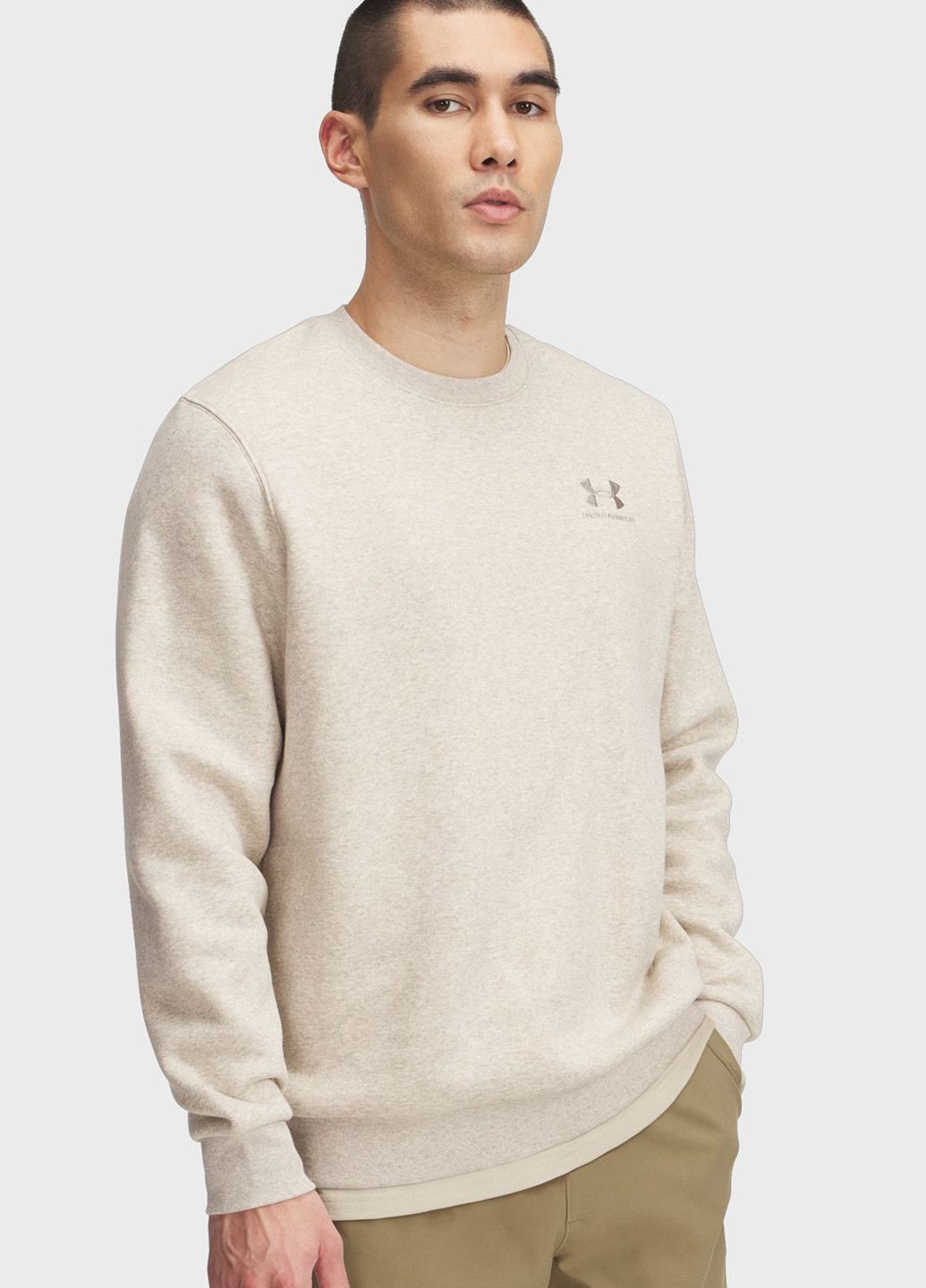 Серо-бежевый свитшот Under Armour меланж вышивка (322365788)