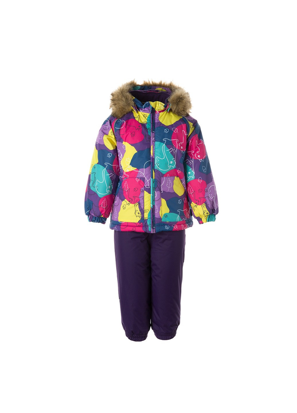 Фіолетовий зимній комплект зимовий (куртка + напівкомбінезон) avery Huppa