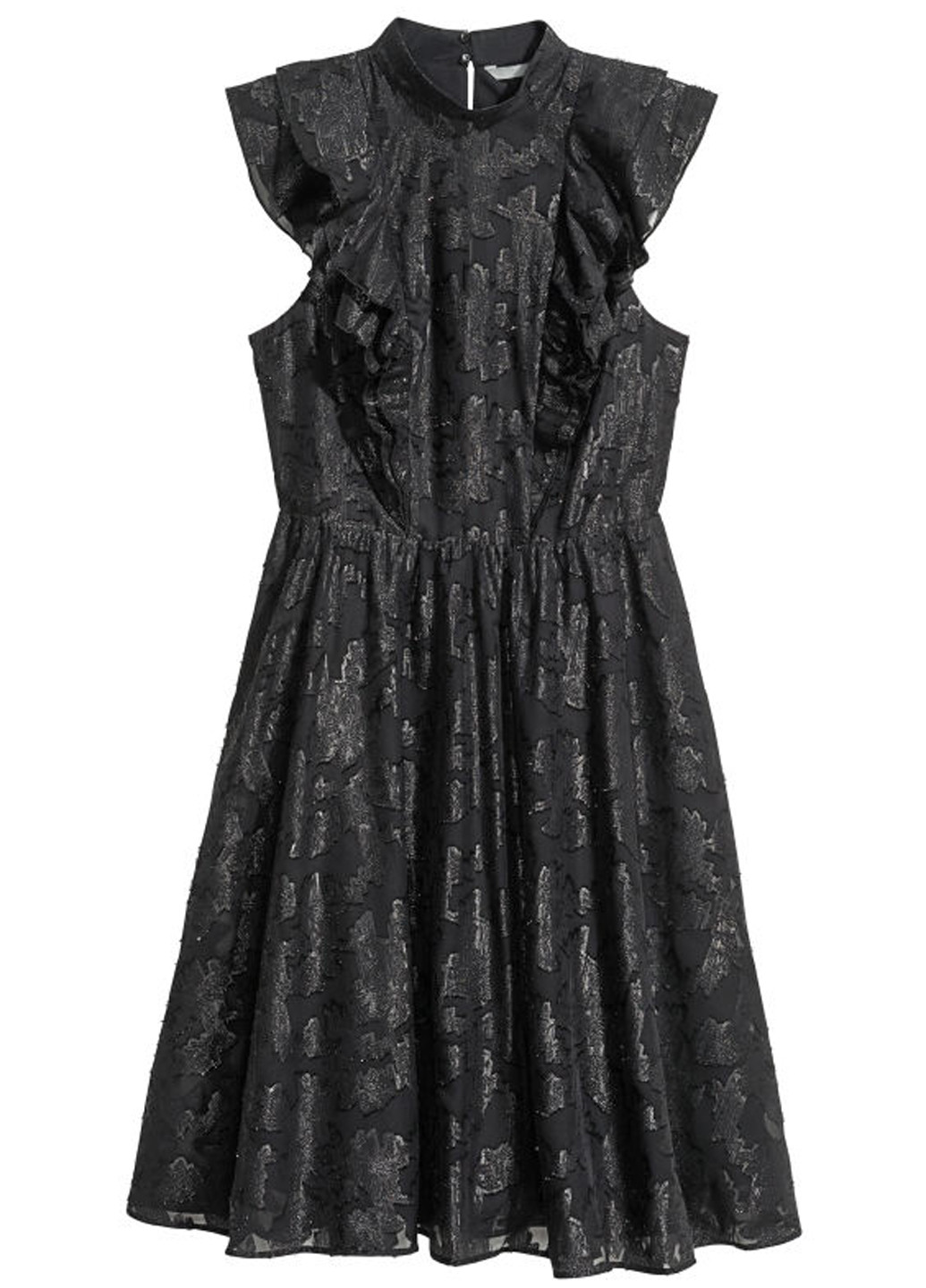 Чорна кежуал сукня кльош H&M з квітковим принтом