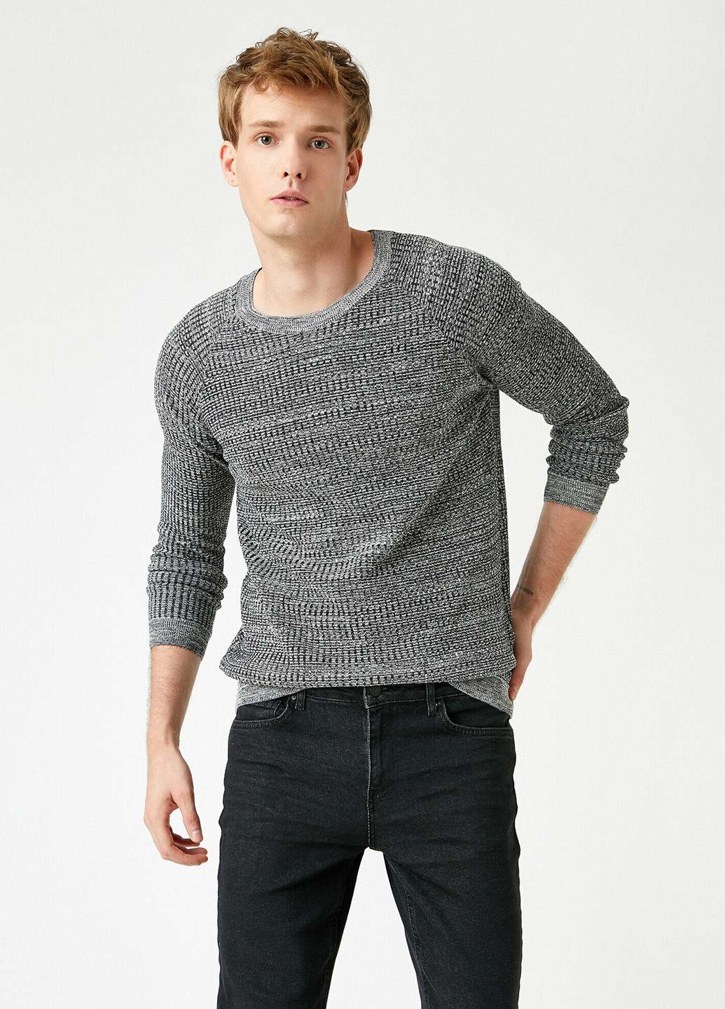 Серый демисезонный свитер джемпер KOTON