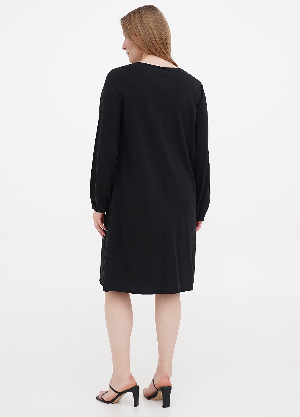 Черное кэжуал платье Garnet Hill однотонное