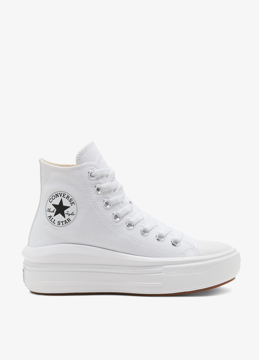 Белые кеды Converse CHUCK TAYLOR ALL STAR MOVE с логотипом, с белой подошвой