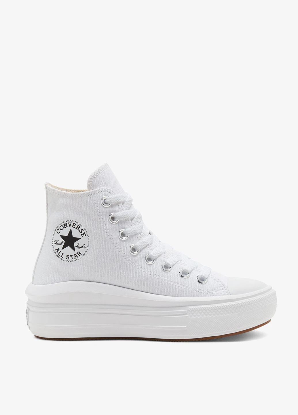 Белые кеды Converse CHUCK TAYLOR ALL STAR MOVE с белой подошвой, с логотипом