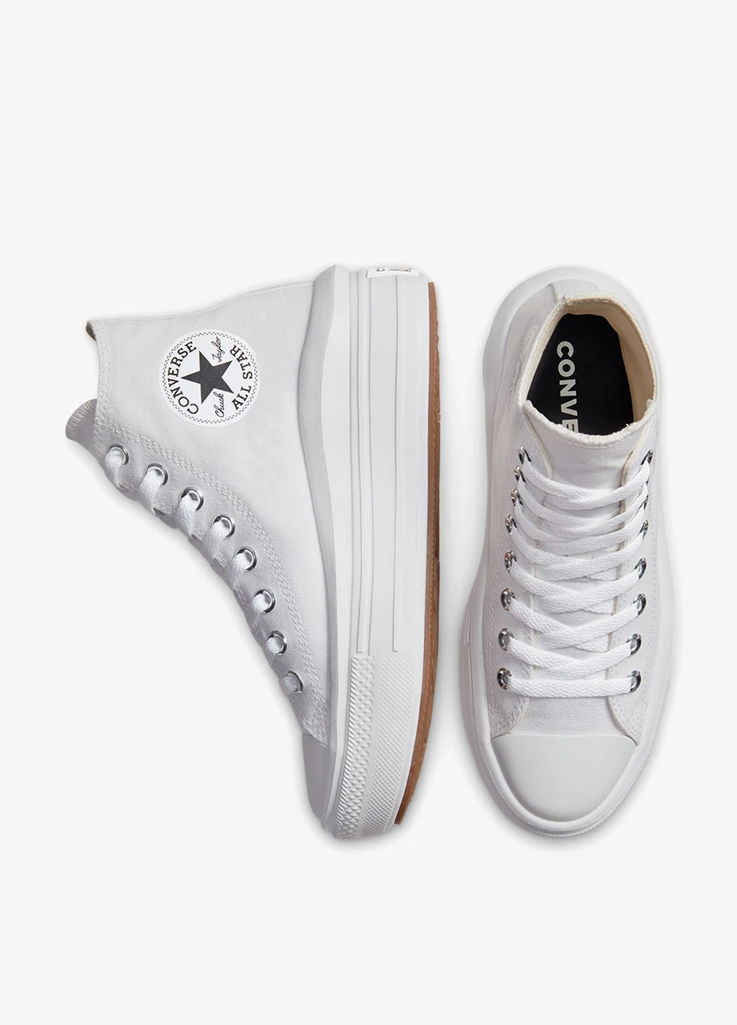 Белые кеды Converse CHUCK TAYLOR ALL STAR MOVE с белой подошвой, с логотипом