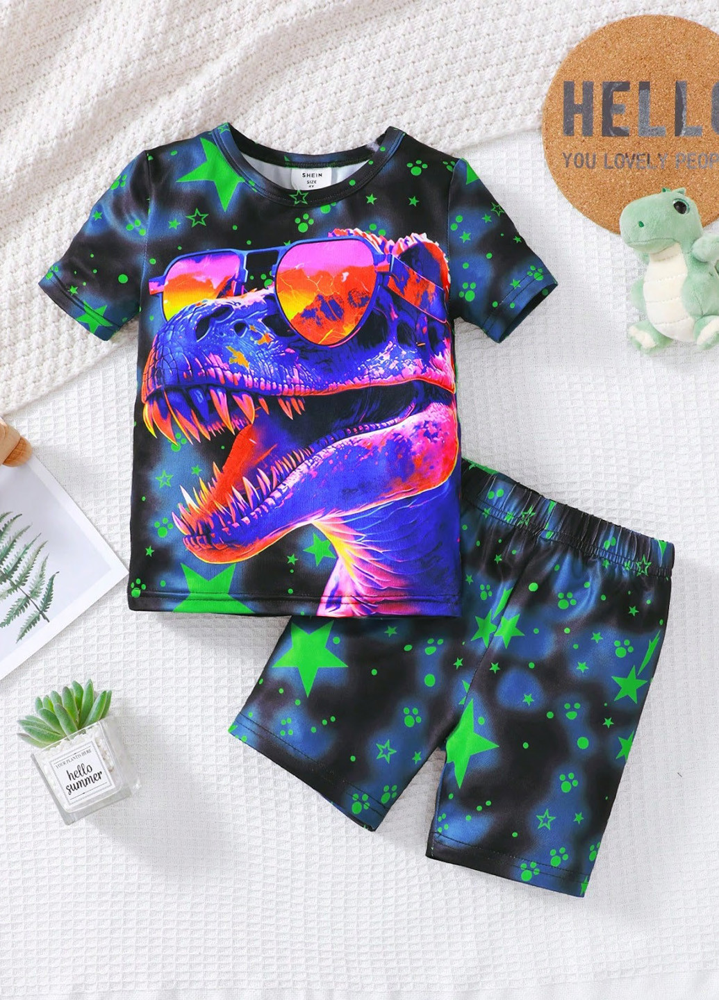 Комбінована всесезон піжама (футболка, шорти) футболка + шорти SHEIN