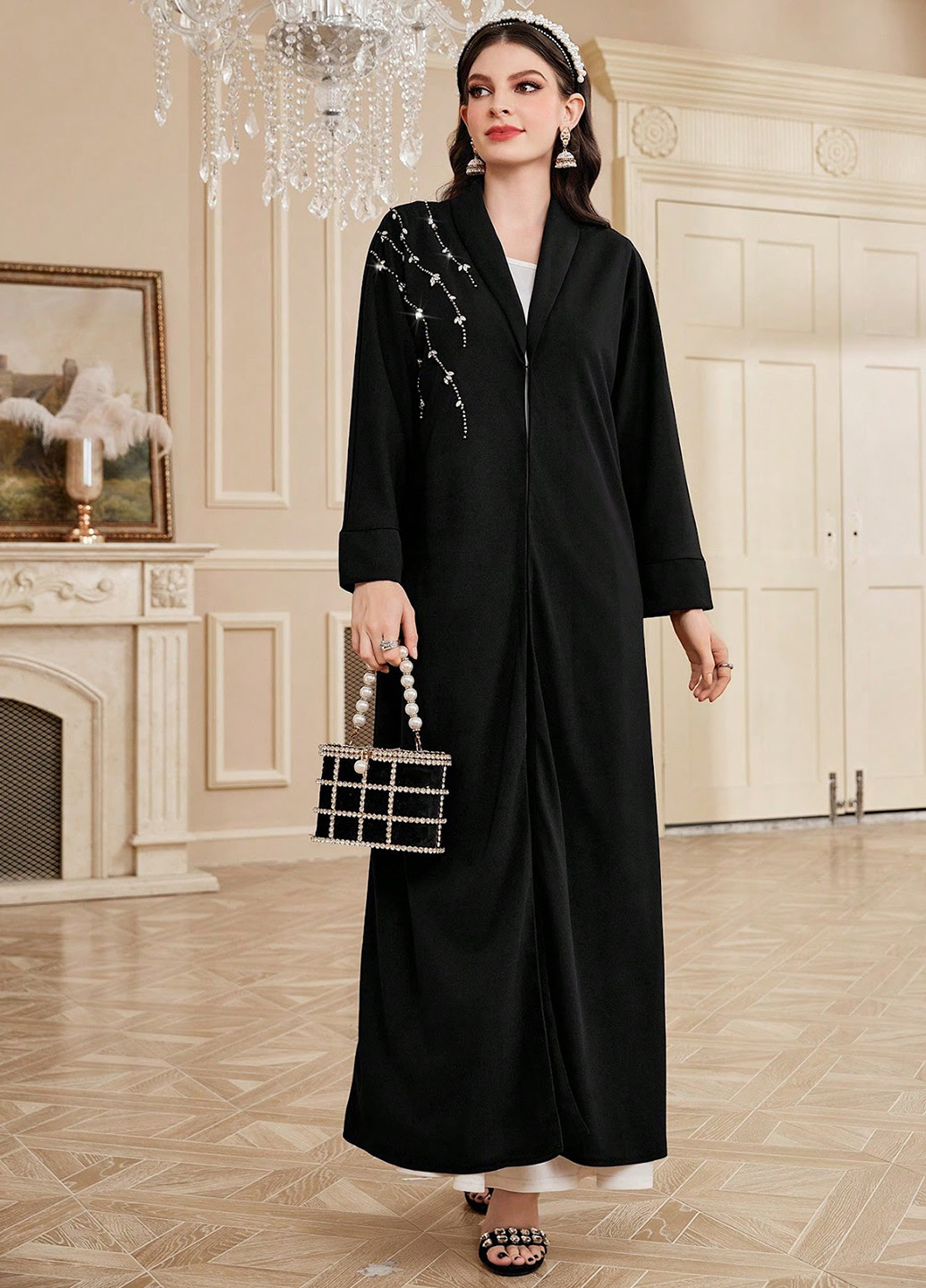 Черное демисезонное Пальто однобортное SHEIN