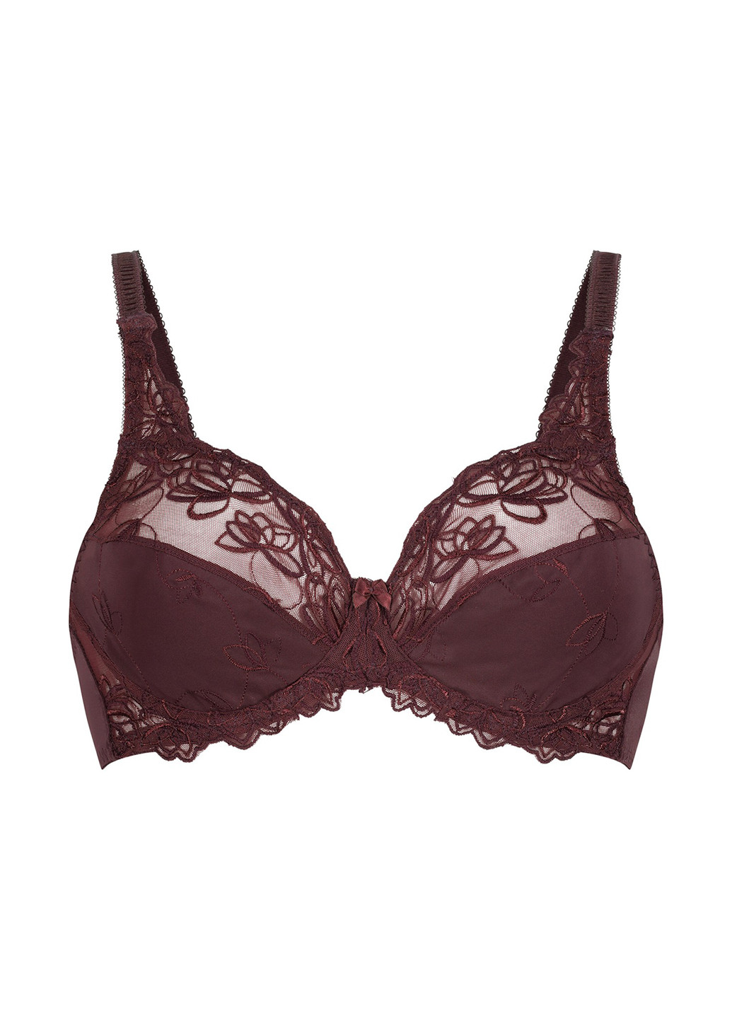 Темно-бордовый балконет бюстгальтер Hunkemoller с косточками полиамид