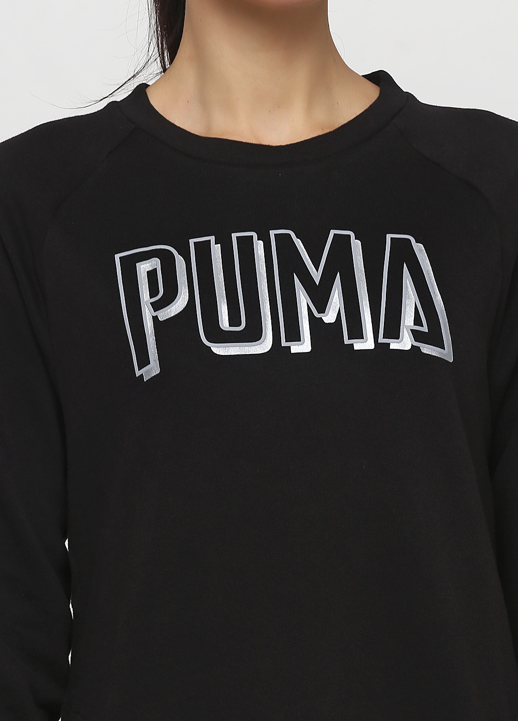 Черное спортивное платье оверсайз Puma с логотипом