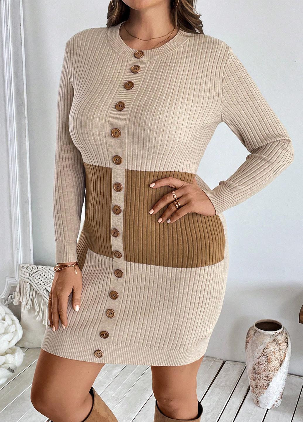 Комбінована кежуал сукня сукня светр SHEIN колор блок