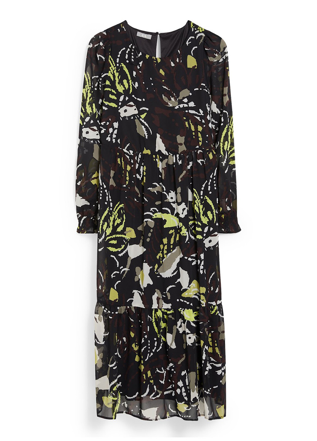 Черное кэжуал платье C&A с абстрактным узором