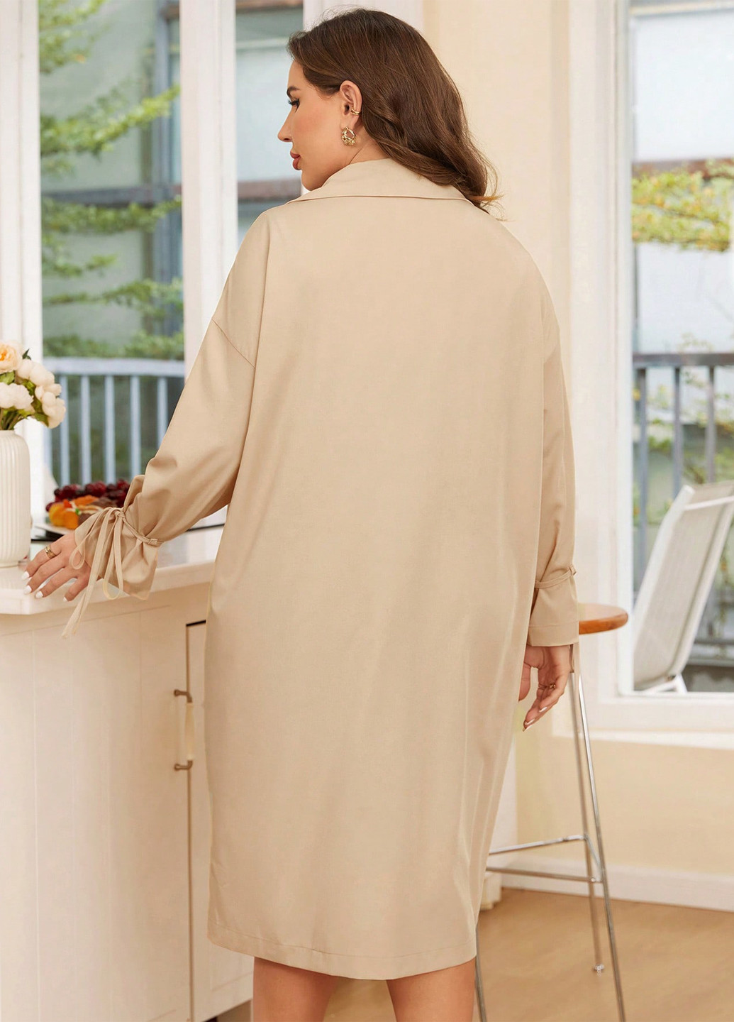 Плащ SHEIN на зав'язках демісезон (365628605)