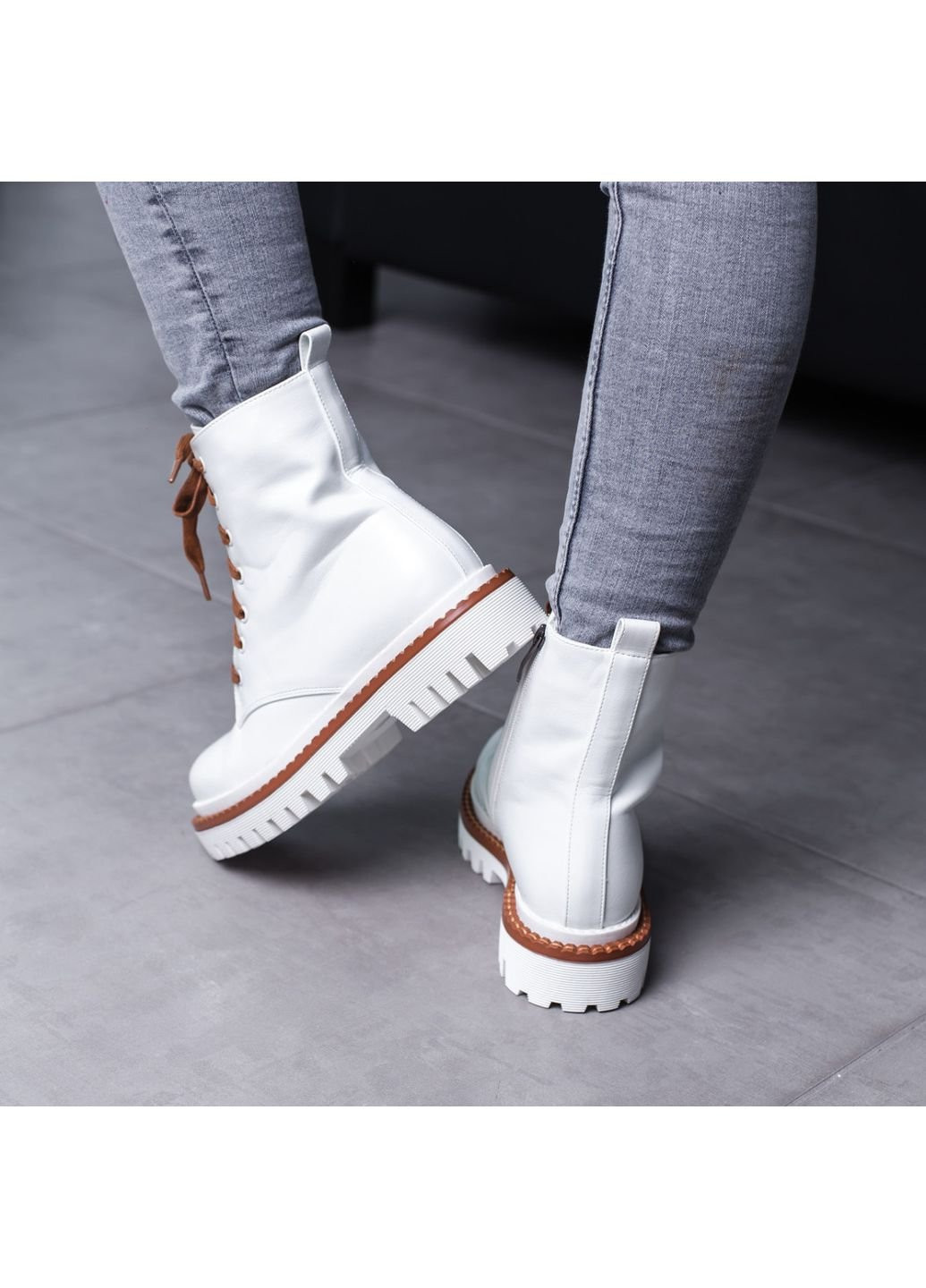Осенние ботинки женские chrisley 3467 40 25,5 см белый Fashion из искусственной кожи