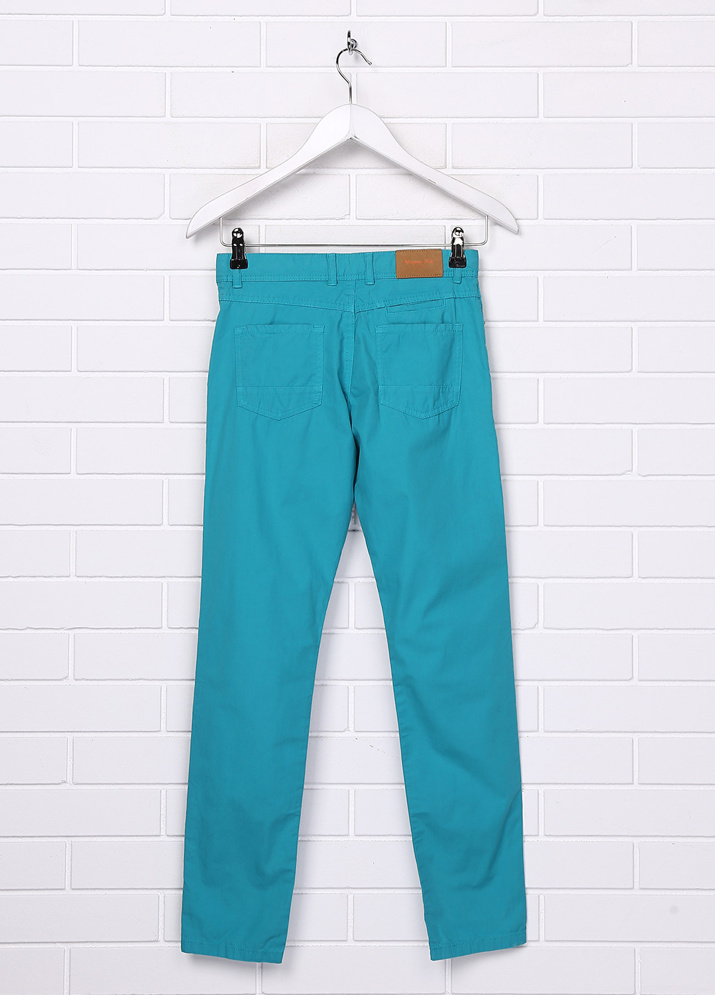 Бирюзовые кэжуал летние прямые брюки Massimo Dutti