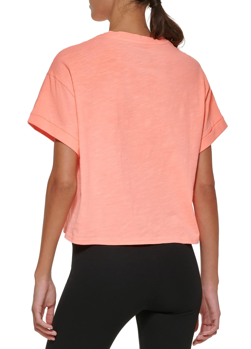 Оранжевая летняя футболка DKNY