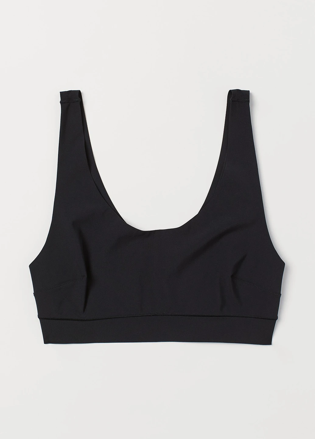 Чёрный топ бюстгальтер H&M без косточек полиамид, микрофибра