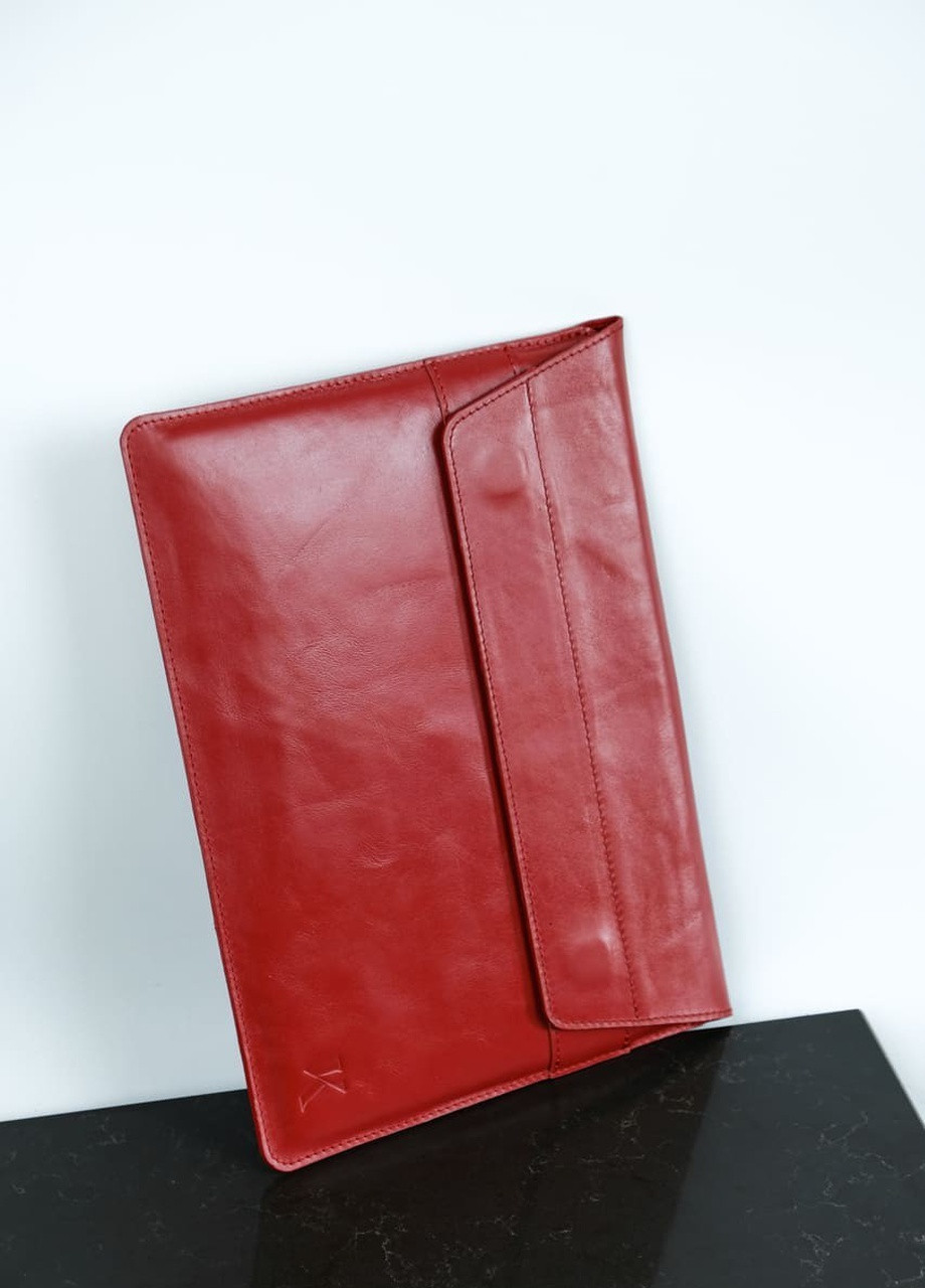 Кожаный чехол для MacBook Air/Pro 13. Кейс из натуральной кожи для Макбука Эир/Про красный. Папка на магнитах Kozhanty (232535121)