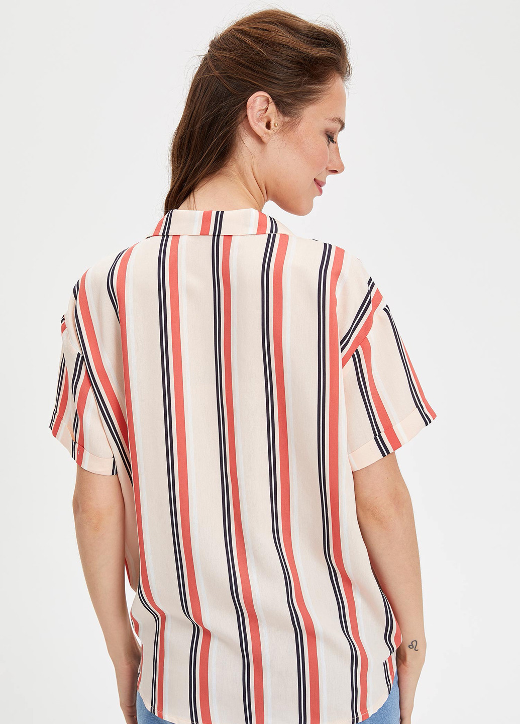 Персиковая летняя блуза DeFacto