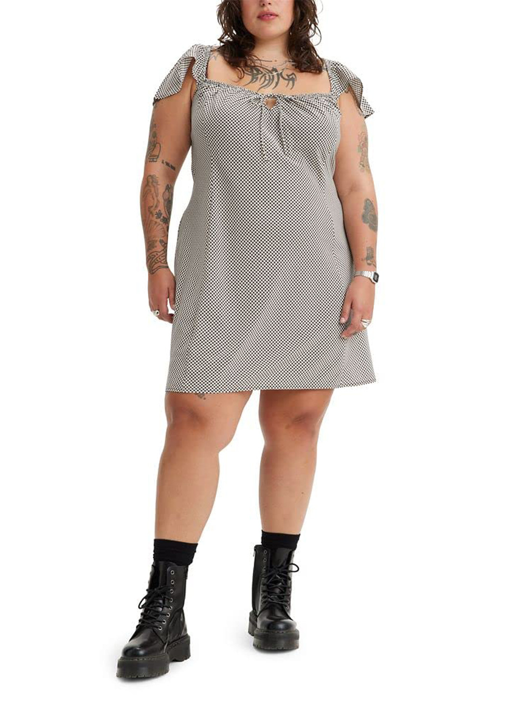 Черно-белое кэжуал платье Levi's в клетку