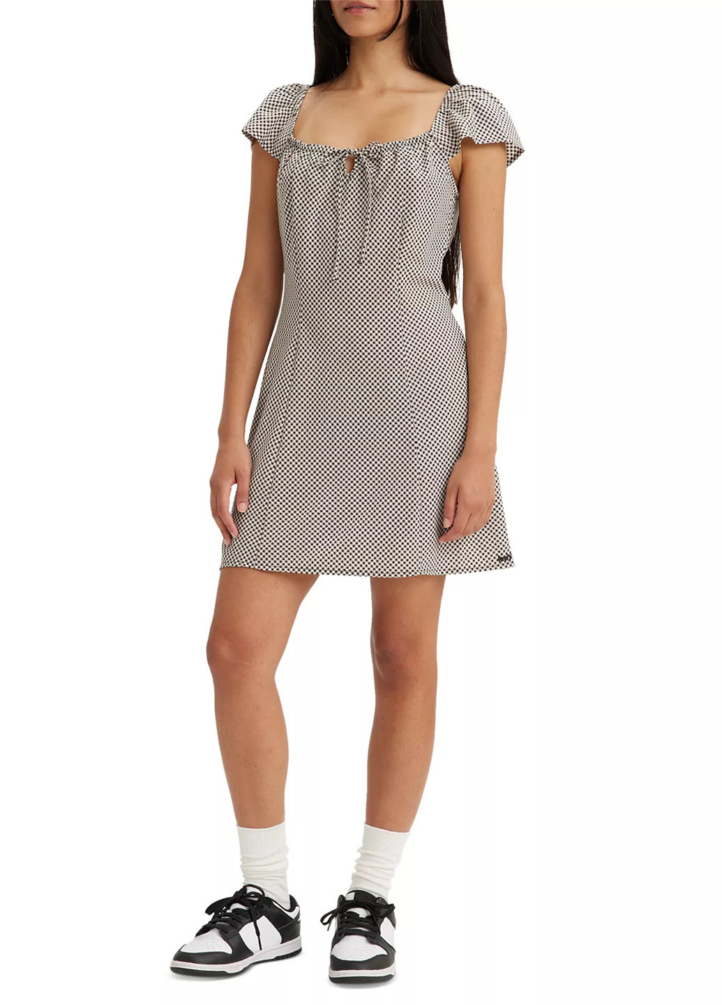 Черно-белое кэжуал платье Levi's в клетку