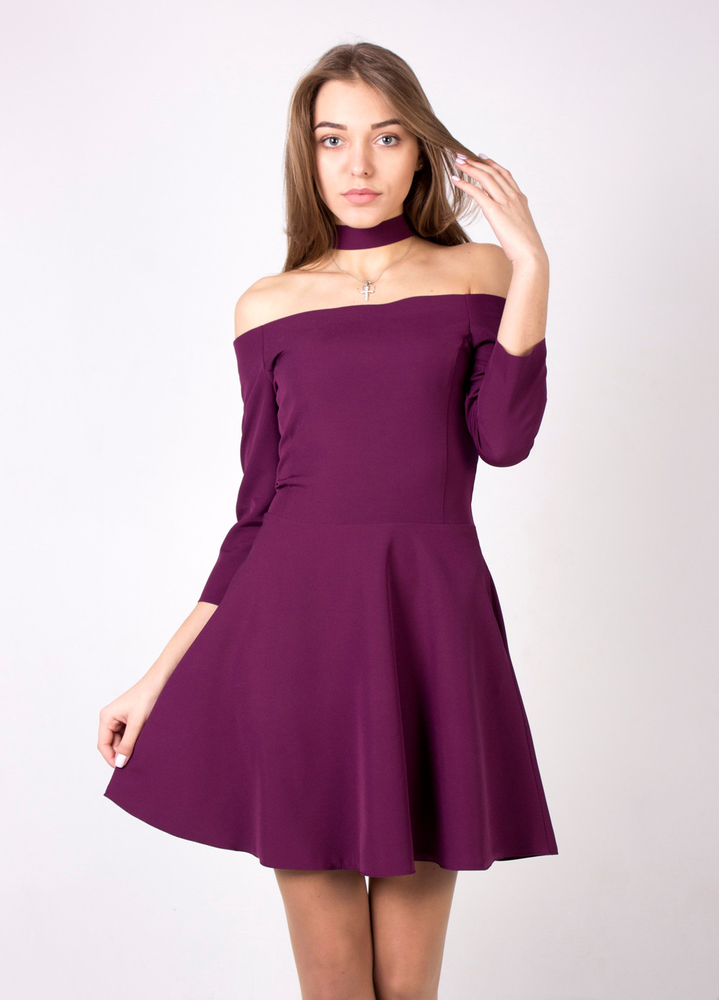 Фіолетова кежуал платье Romstyle однотонна