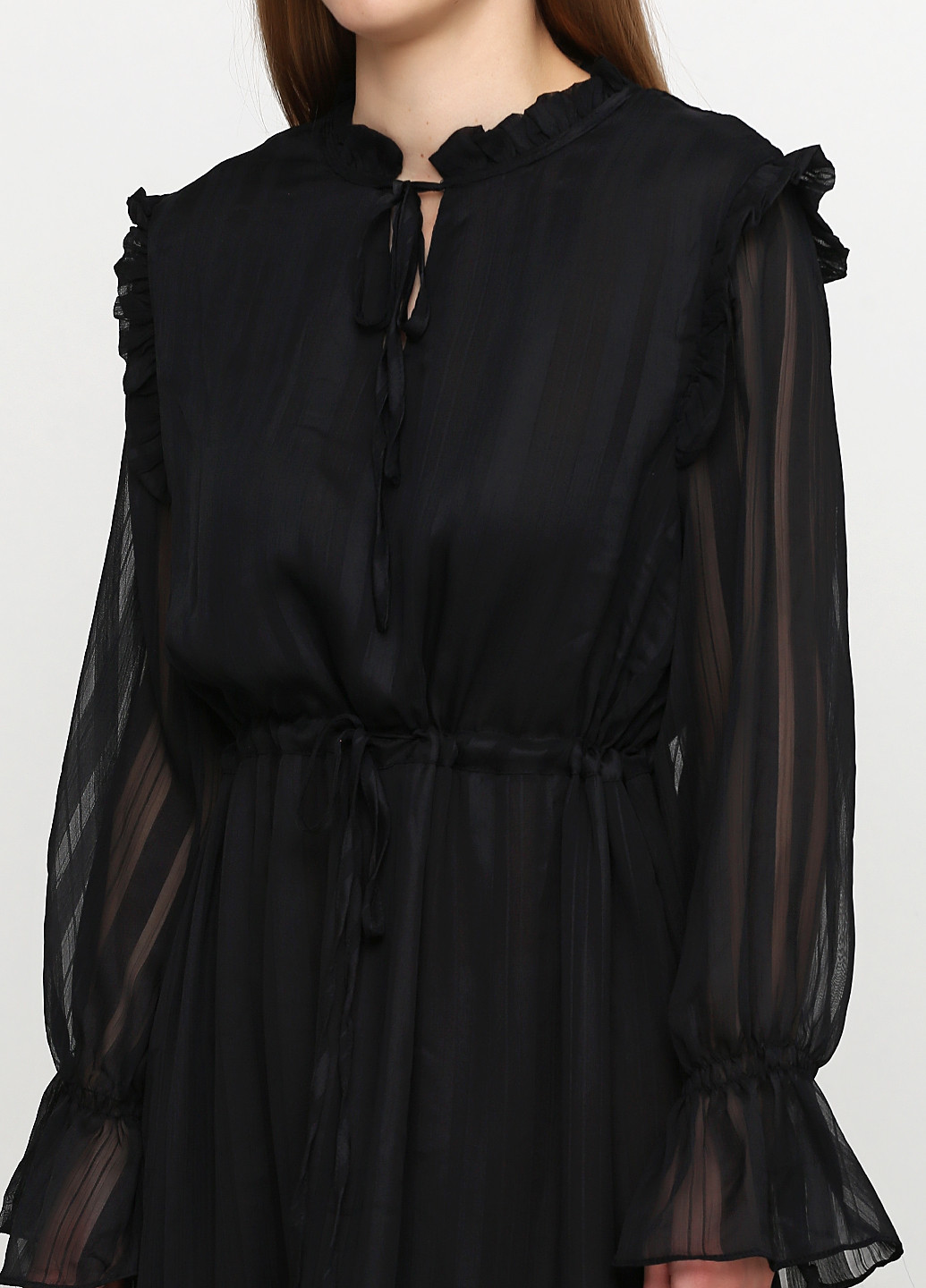 Черное кэжуал платье а-силуэт May by shining star однотонное
