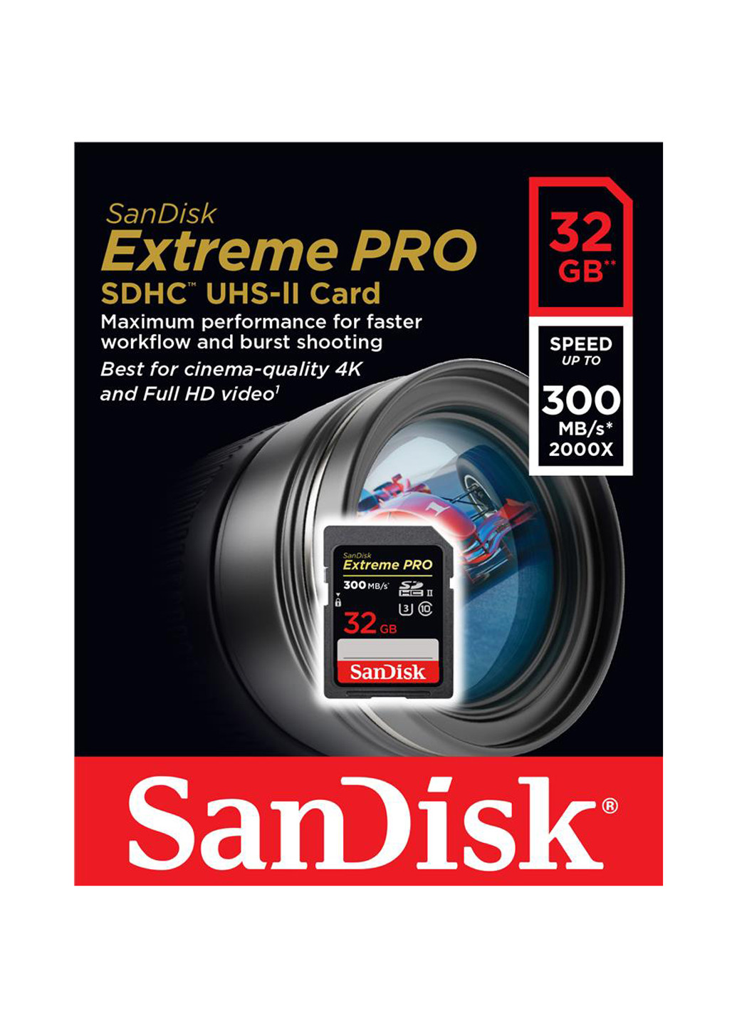 Карта памяти SDHC 32GB C10 UHS-II (R300/W260MB/s) 4K Extreme Pro (SDSDXPK-032G-GN4IN) SanDisk карта памяти sandisk sdhc 32gb c10 uhs-ii (r300/w260mb/s) 4k extreme pro (sdsdxpk-032g-gn4in) (130843171)