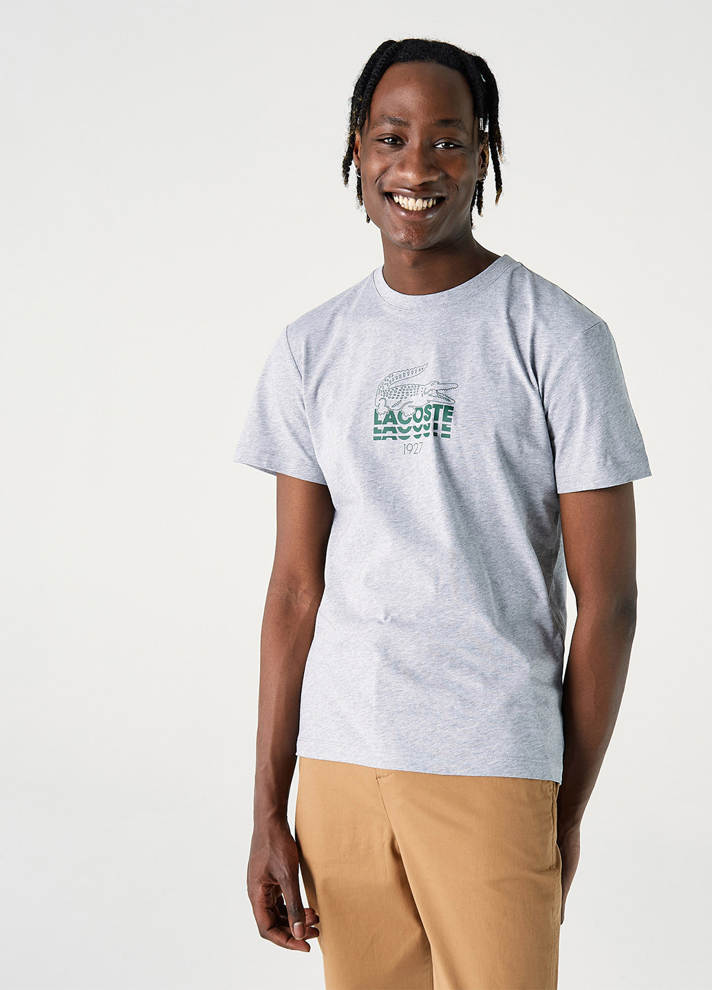 Світло-сіра футболка Lacoste