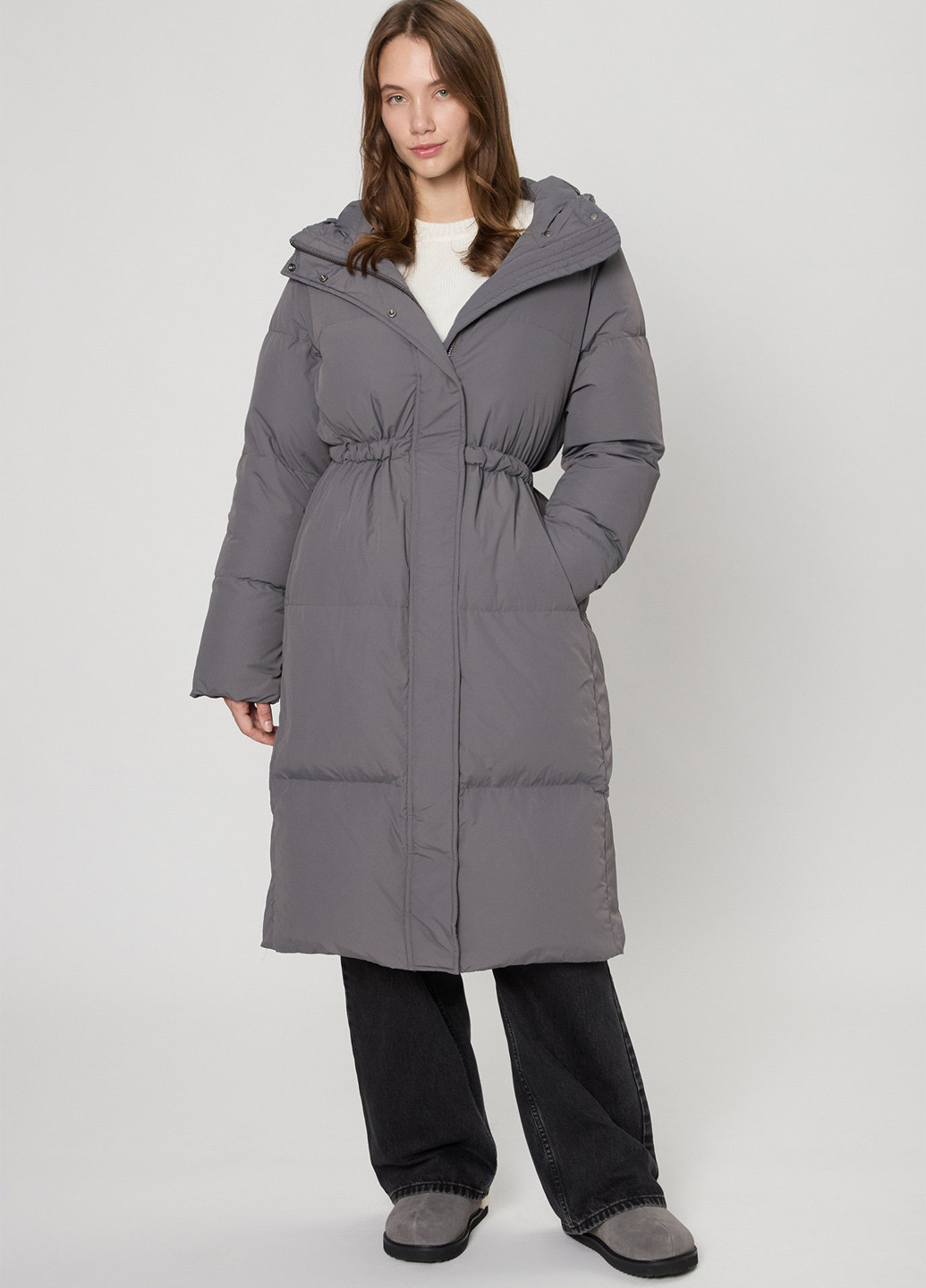 Серый зимний Пуховик PRPY