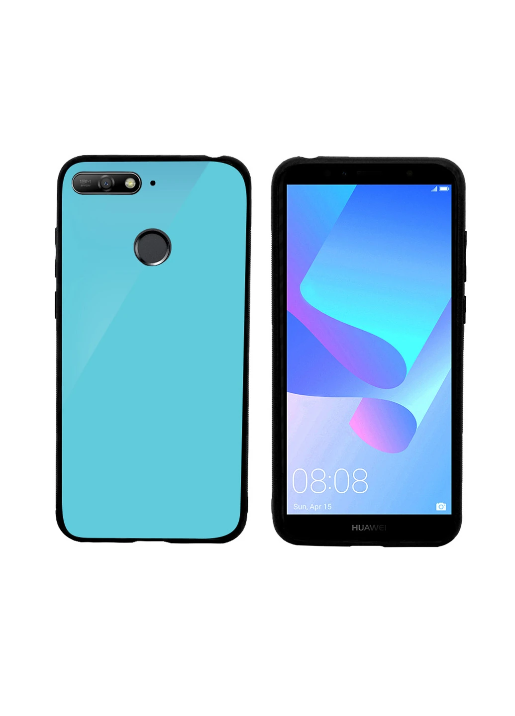 Чехол (Real Glass) для Huawei Y6 2018 Prime (синий) Intaleo для Huawei Y6 2018 Prime (синий) (131340190)