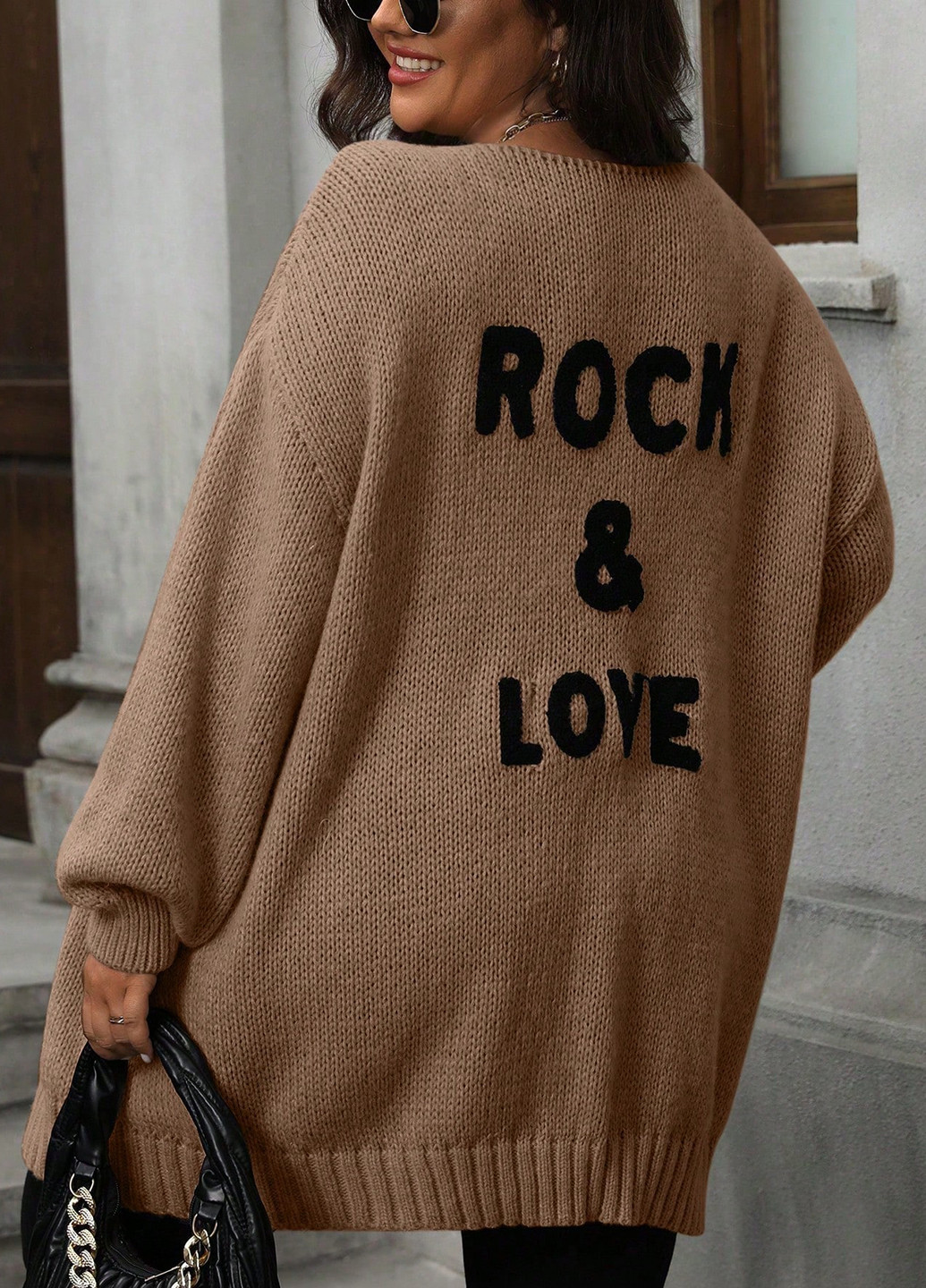 Коричневый демисезонный кардиган SHEIN