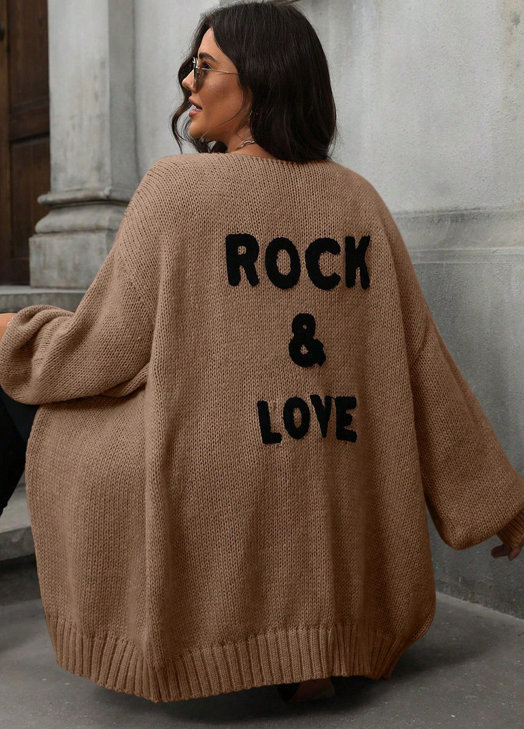 Коричневый демисезонный кардиган SHEIN