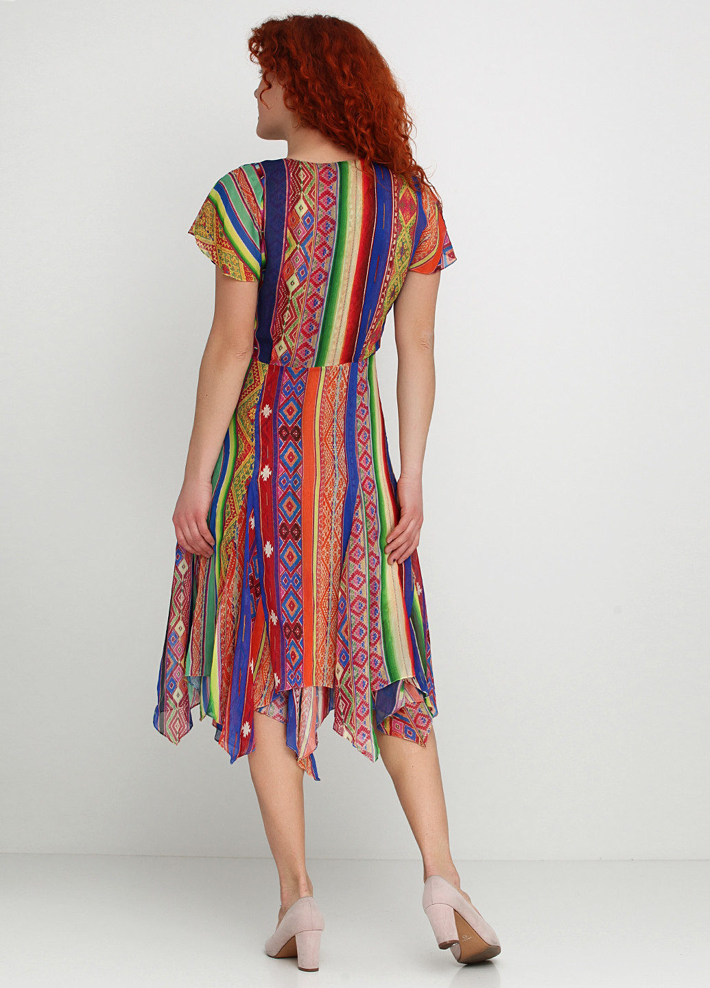 Комбинированное кэжуал платье Ralph Lauren с абстрактным узором