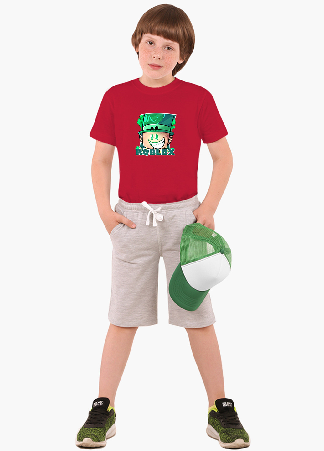 Червона демісезонна футболка дитяча роблокс (roblox) (9224-1226) MobiPrint