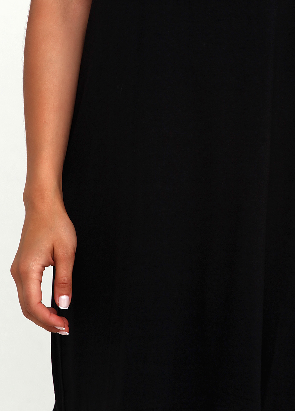 Черное кэжуал платье платье-майка Free Quent однотонное