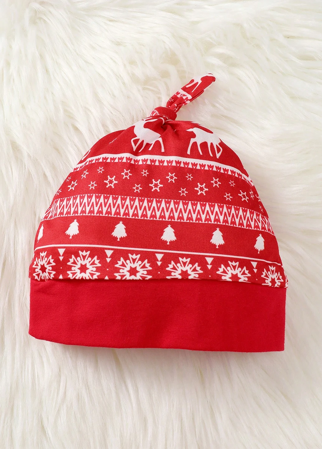 Червоний зимовий костюм (боді, штани, пов'язка, шапка) брючний SHEIN