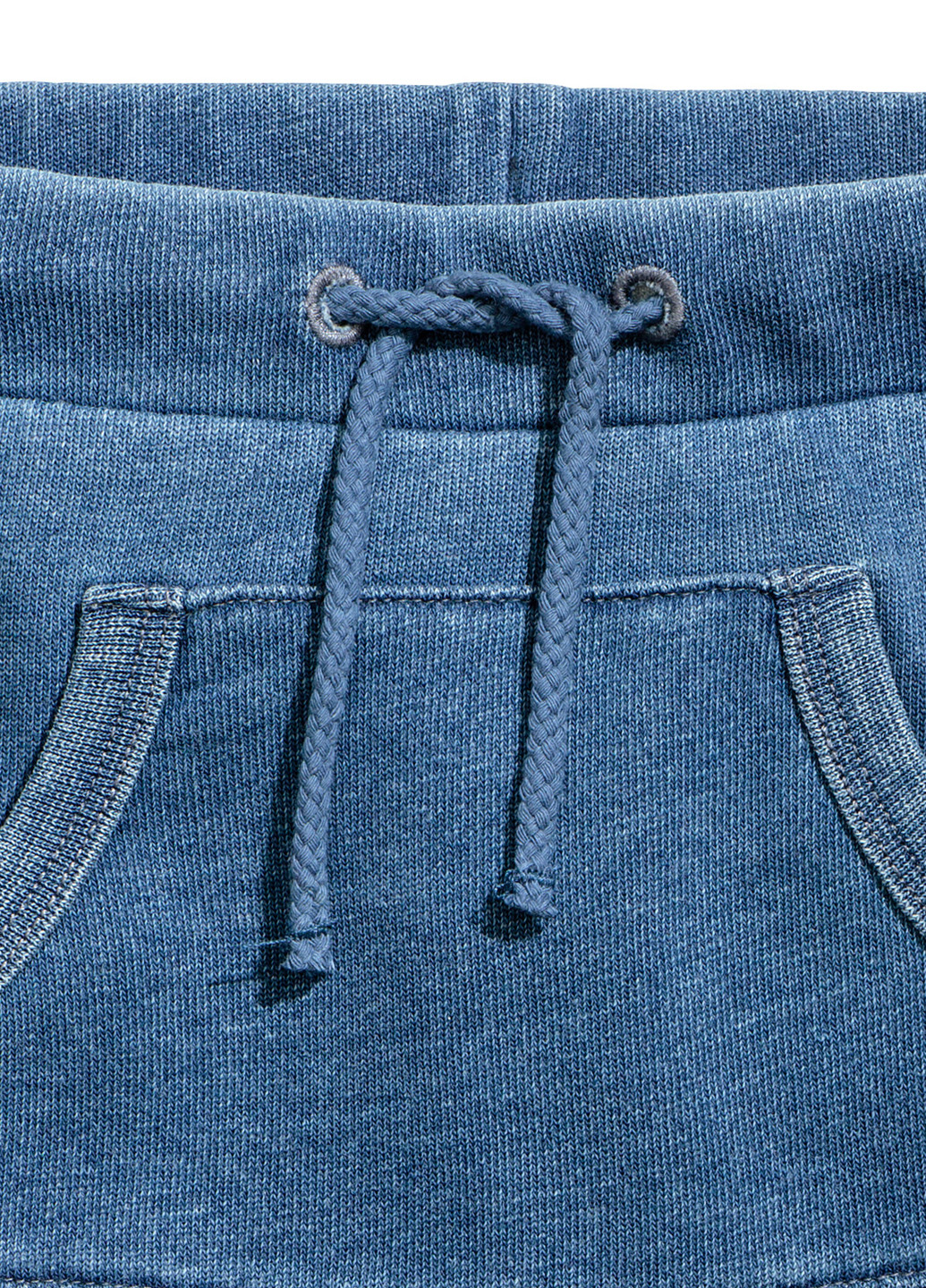 Шорты H&M высокая талия однотонные синие джинсовые