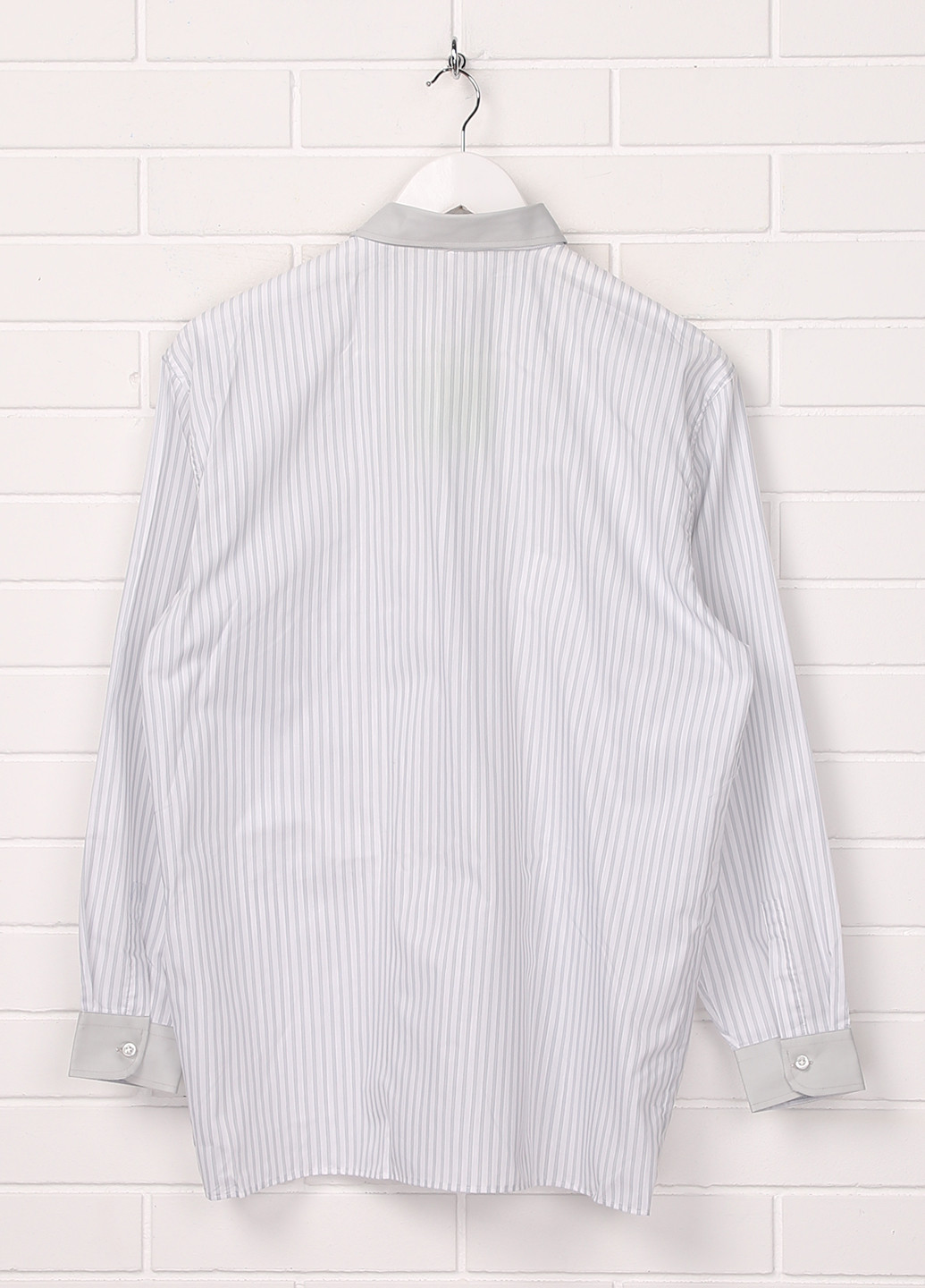 Белая классическая рубашка в полоску Malip с длинным рукавом