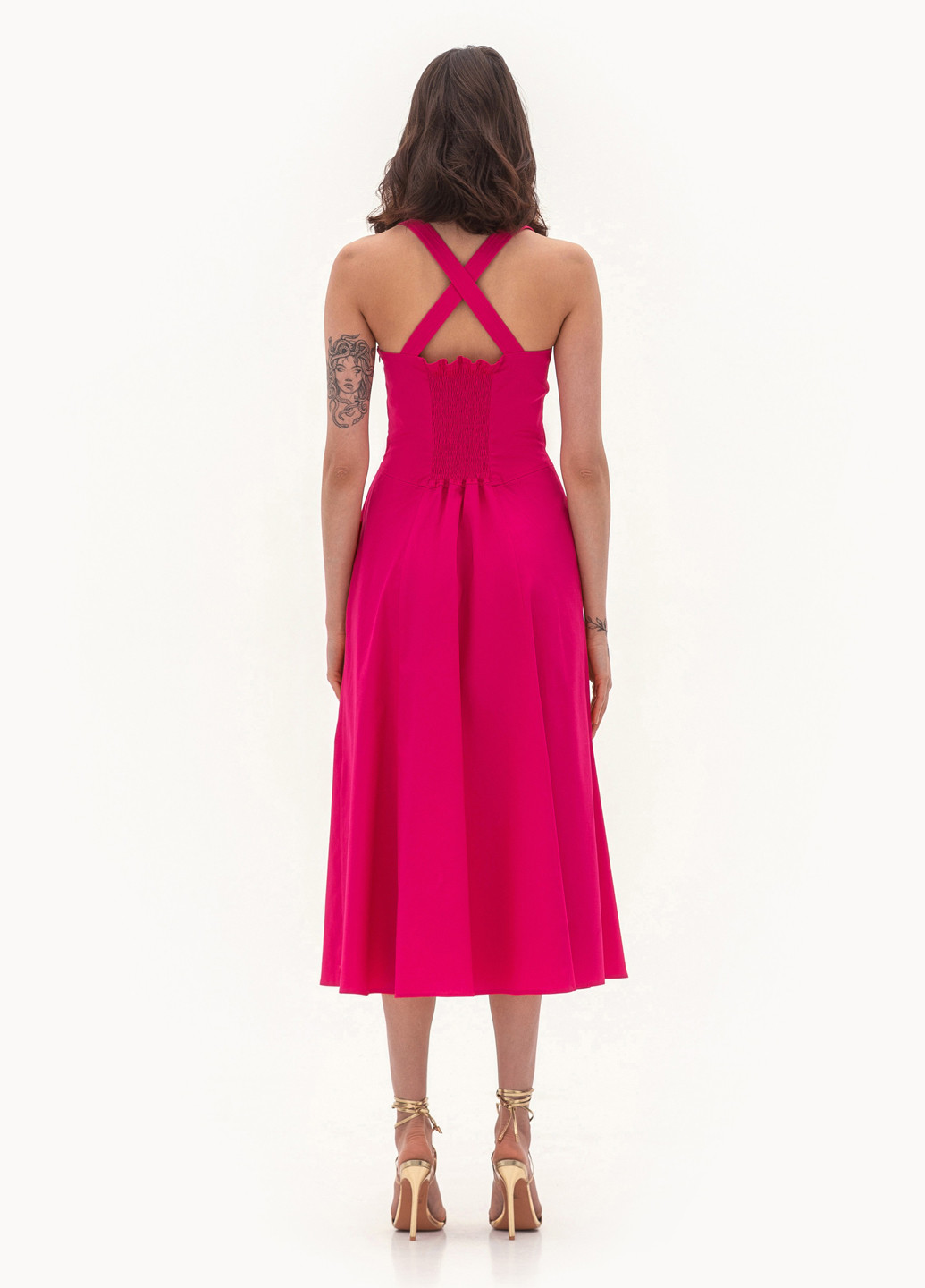 Рожева кежуал сукня кльош BGL однотонна