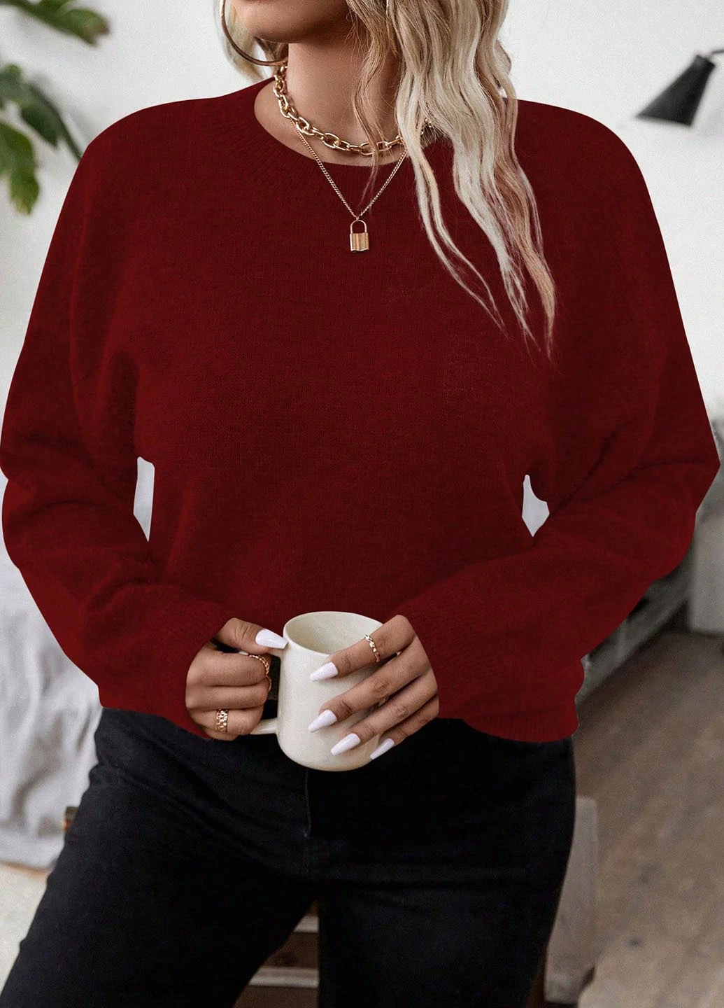 Красный демисезонный джемпер SHEIN