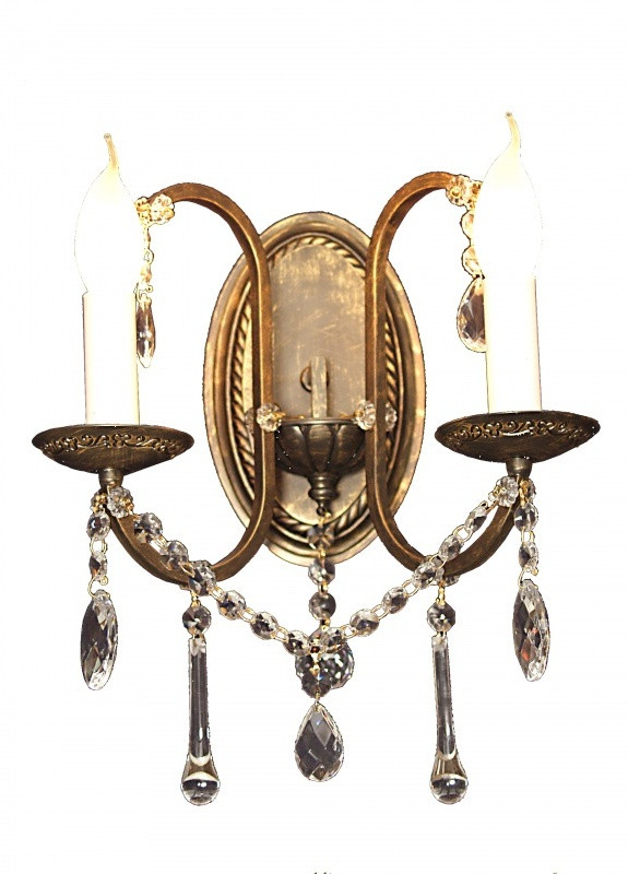 Бра настінне накладне кришталеве свічка бароко CR-606W/20G Brille (253894557)