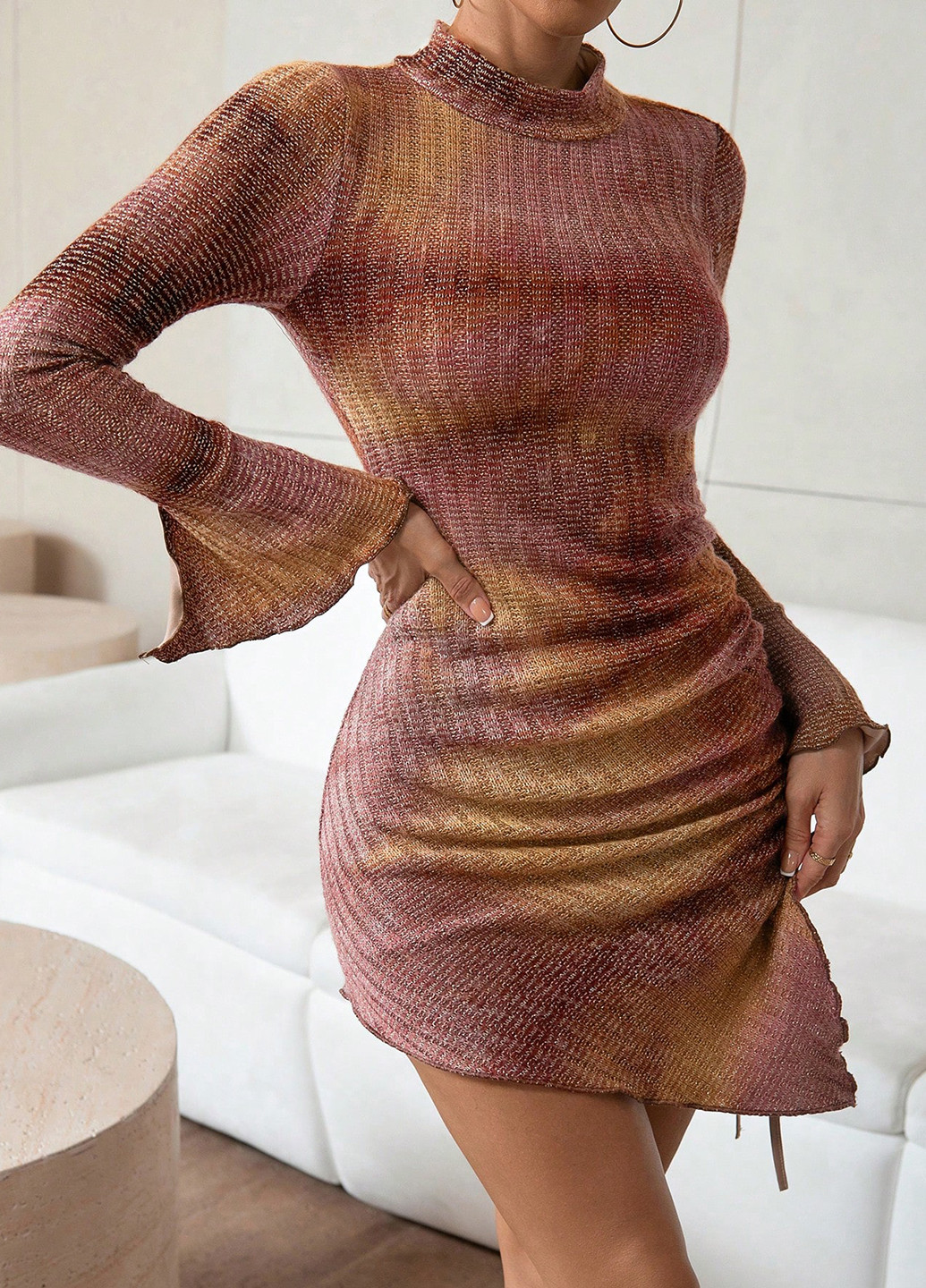 Комбінована кежуал сукня сукня светр SHEIN з абстрактним візерунком