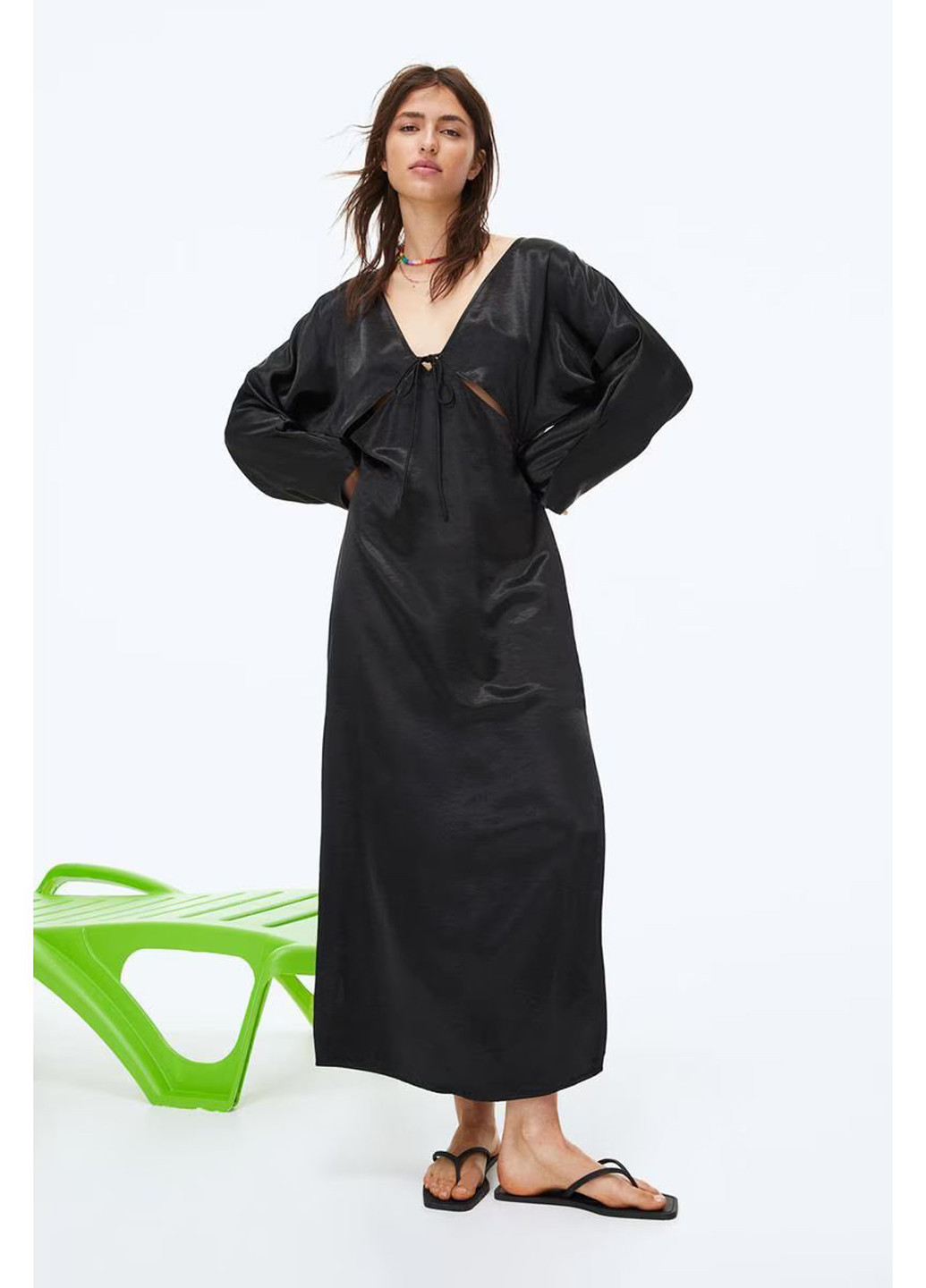 Черное кэжуал платье H&M однотонное