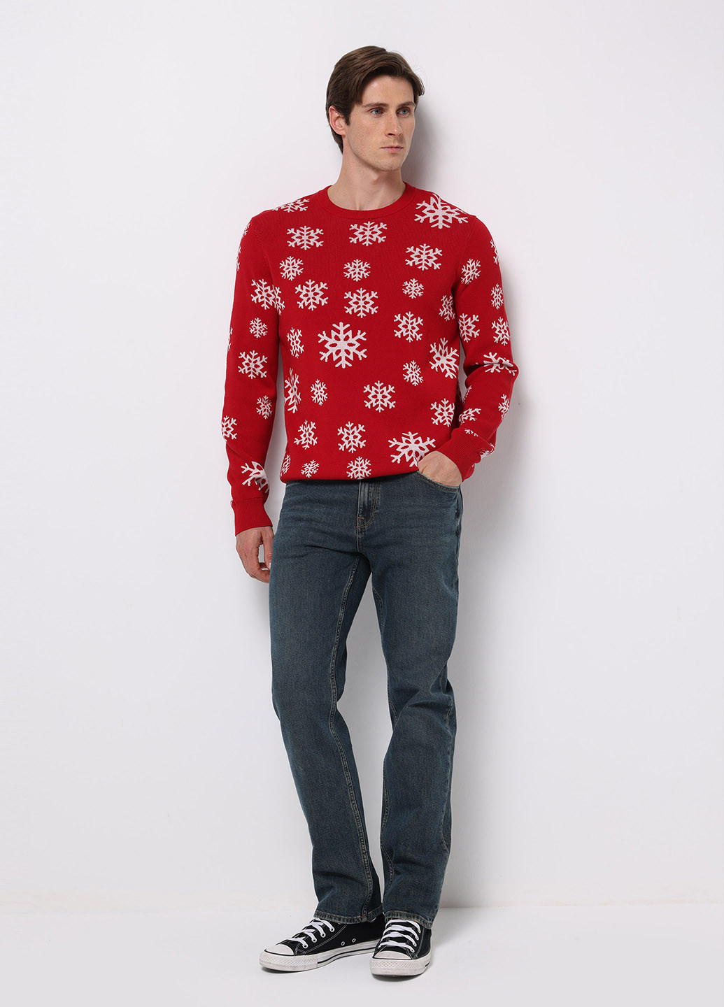 Красный зимний джемпер джемпер Colin's