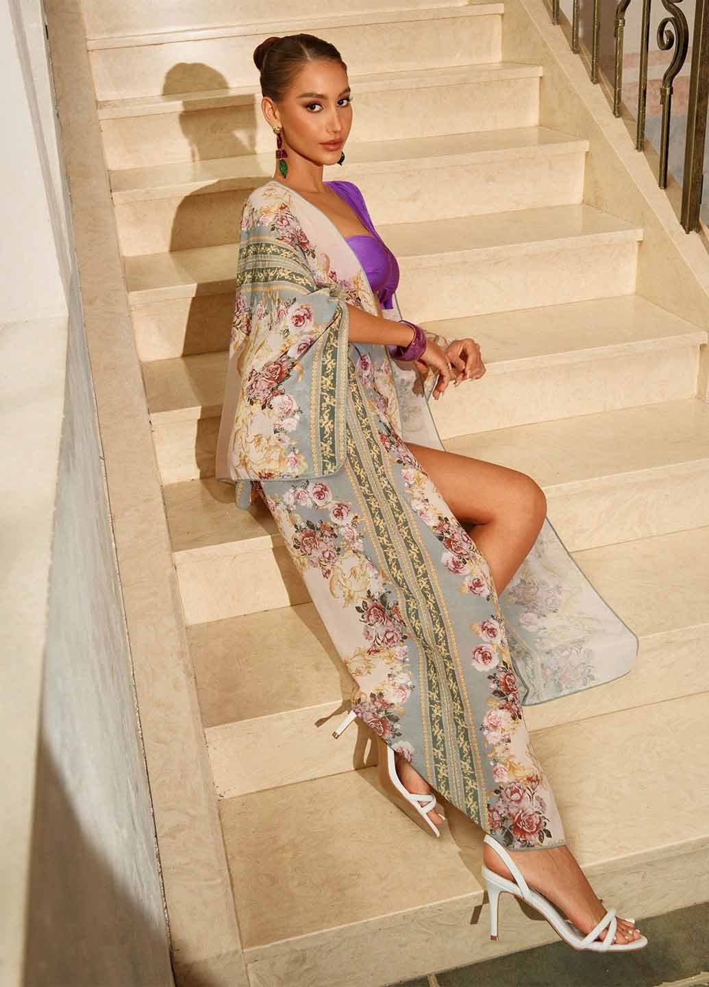 Фіолетовий демісезонний купальник (ліф, трусики, накидка) роздільний SHEIN