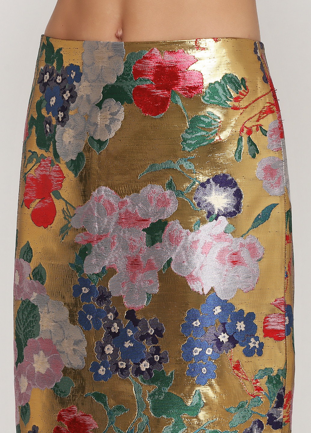Золотистая кэжуал цветочной расцветки юбка Valentino карандаш