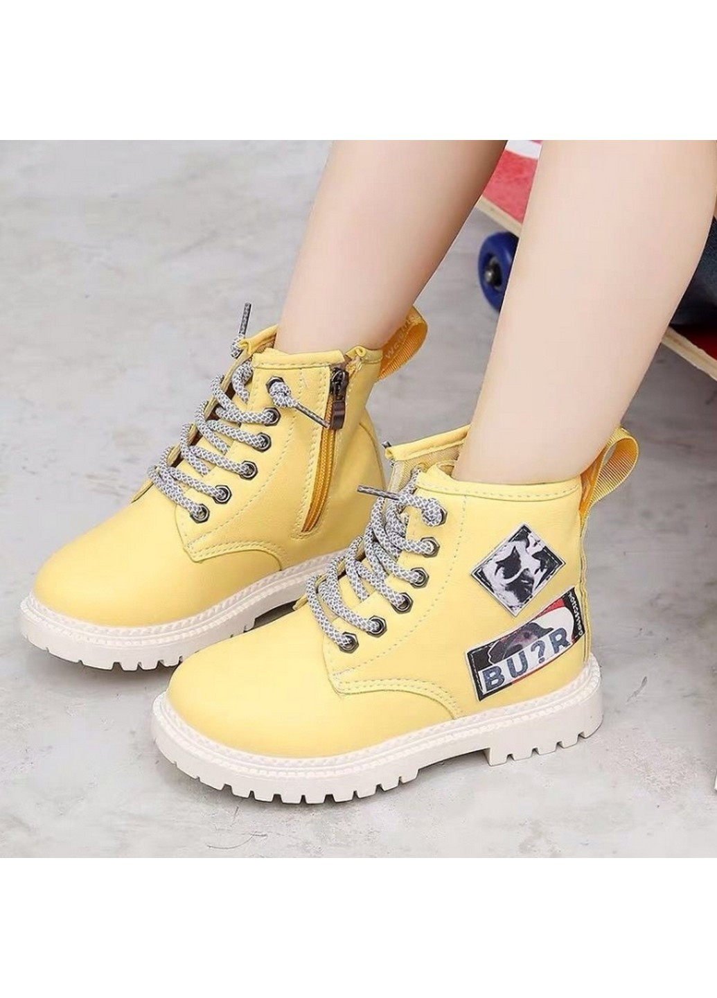 Желтые кэжуал зимние ботинки на девочку DobraMAMA