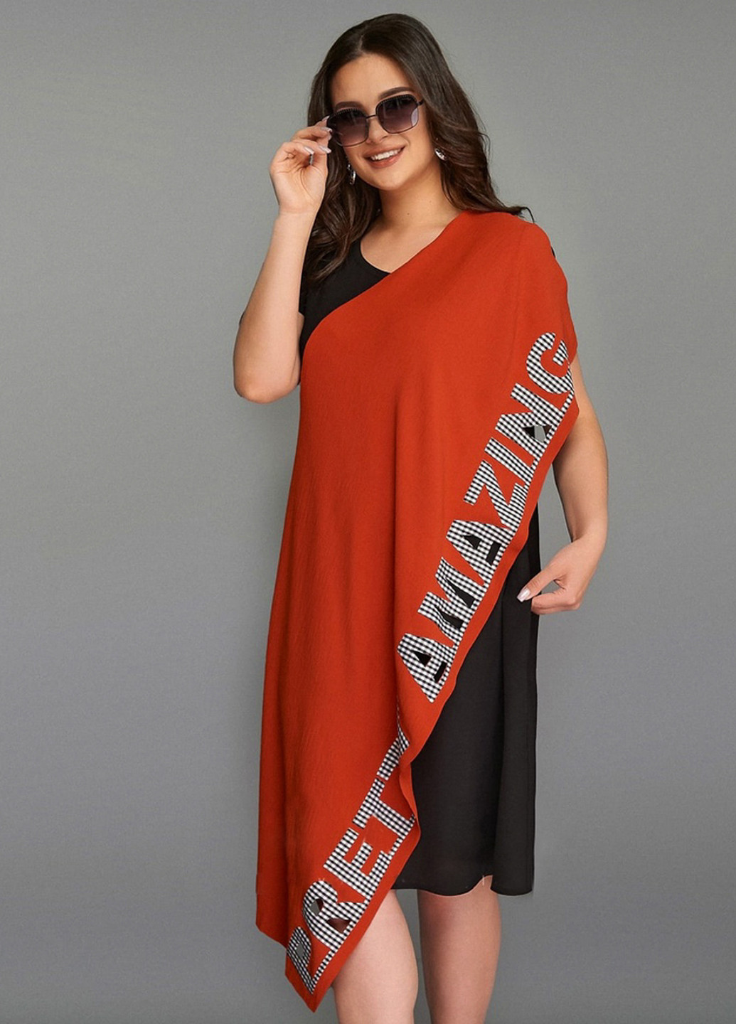 Терракотовое кэжуал платье LibeAmore с надписью